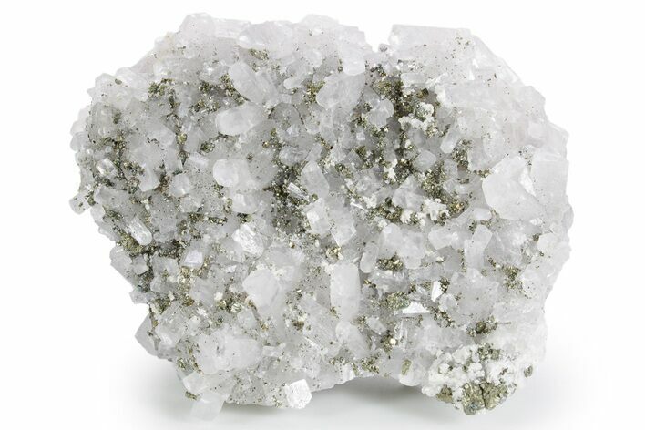 Columnar Calcite w/ Sparkling Chalcopyrite & Pyrite - Fluorescent! #360646